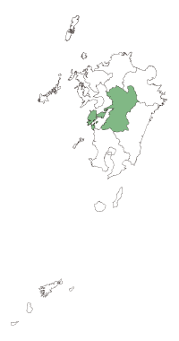 熊本県の地図