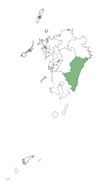 宮崎県の地図